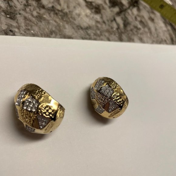 Designer HUTTON WILKINSON Gold Tone Clip on Clip-on Earrings - Picture 5 of 9